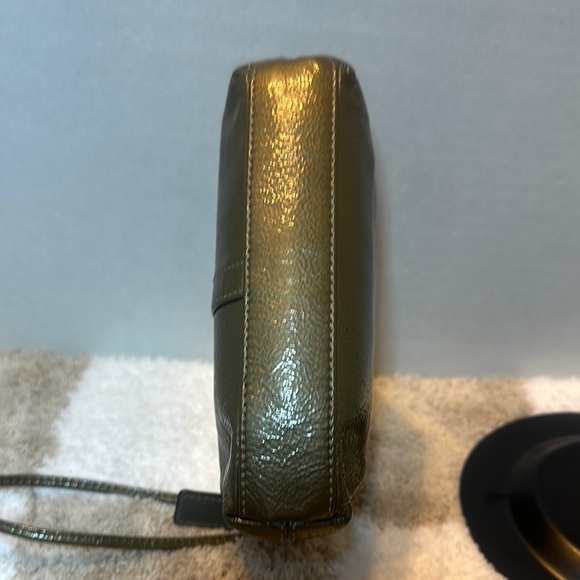 Coach Patent Metallic Olive Wristlet  Bag - Picture 4 of 5